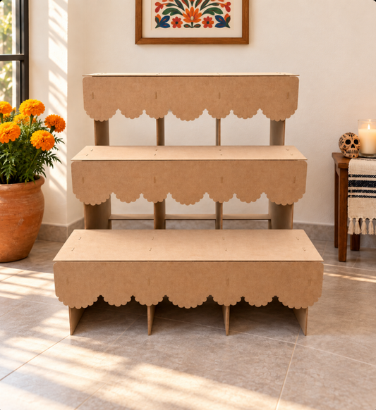 Altar armable de 3 niveles – 85 × 85 × 85 cm