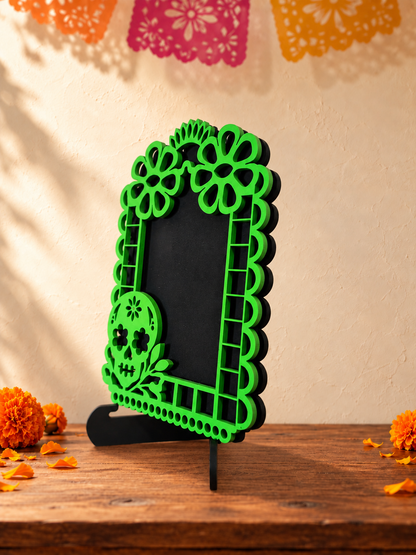 Portarretratos de Día de Muertos con base