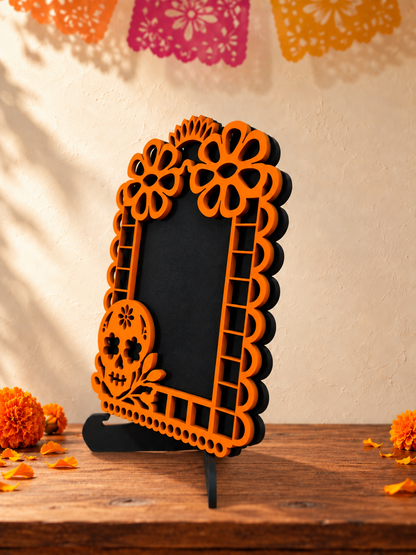 Portarretratos de Día de Muertos con base