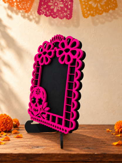 Portarretratos de Día de Muertos con base
