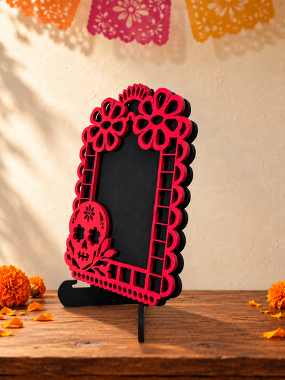 Portarretratos de Día de Muertos con base