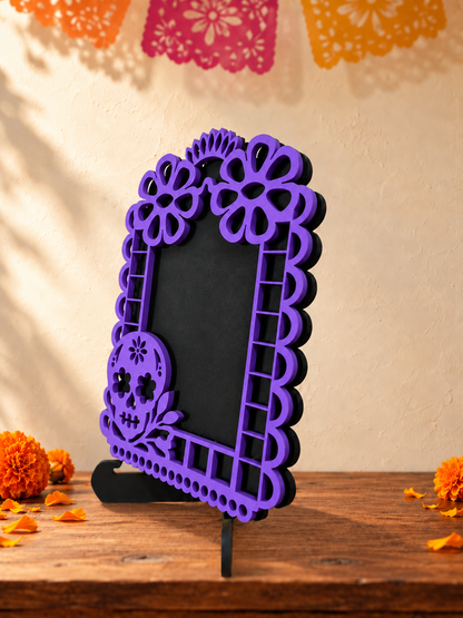 Portarretratos de Día de Muertos con base