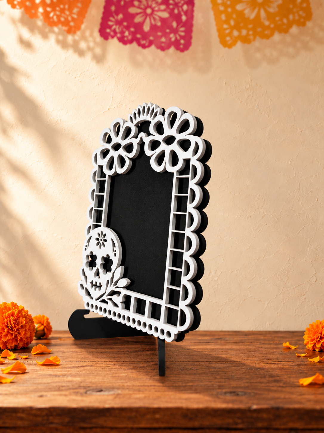 Portarretratos de Día de Muertos con base