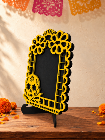 Portarretratos de Día de Muertos con base